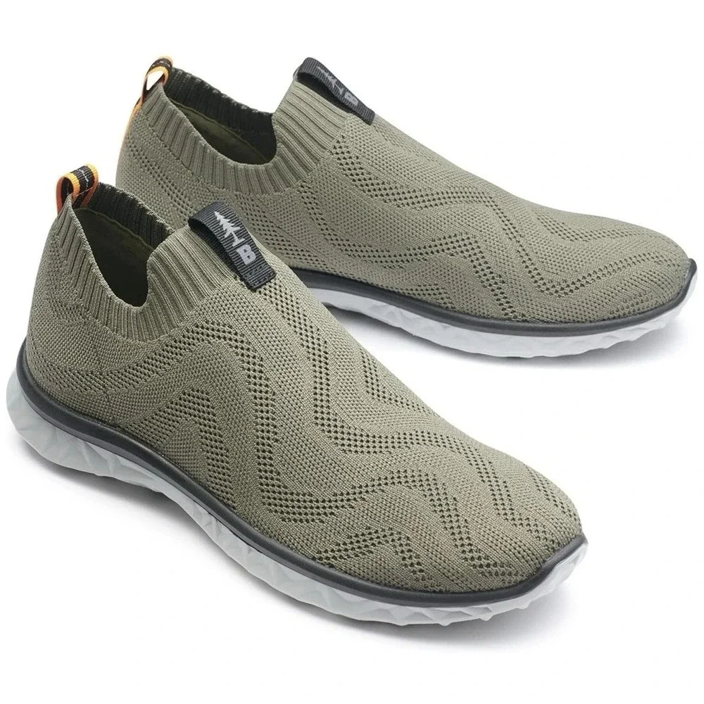Bass Outdoor Men's Hex Knit Pull On Hiking Shoes Size 9 Deep Lchn Olive Green